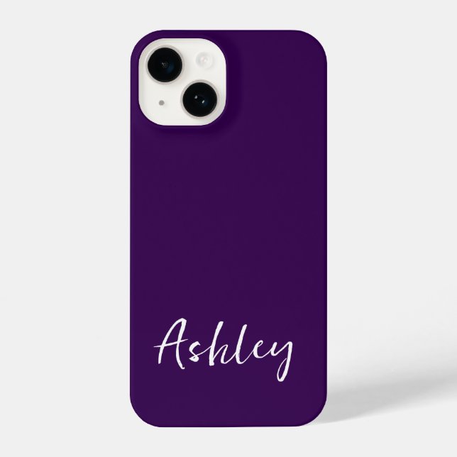 Customised Simple Stylish Modern Minimal Monogram  iPhone Case (Back)