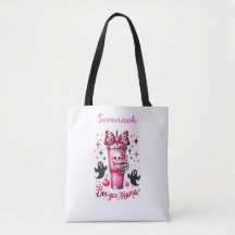 Customised Skull Drink & Bow in Pink, Gift for Her