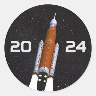 Customised SLS Space Rocket Graduation Party Paper Classic Round Sticker