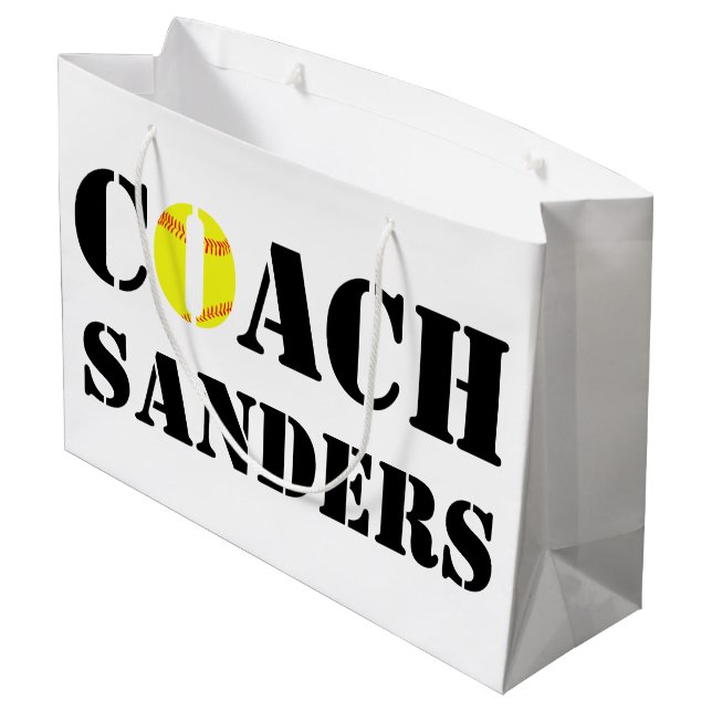 Customised Softball Coach Gift Bag (Back Angled)