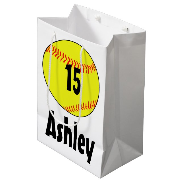 Customised Softball Gift Bags (Front Angled)