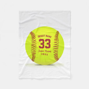 Customised Softball Team Fleece Blanket