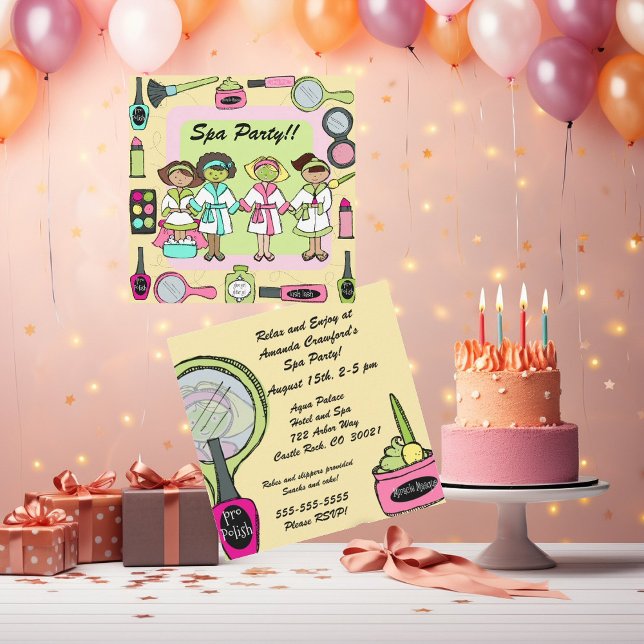 Customised Spa Party Birthday Invites (Creator Uploaded)