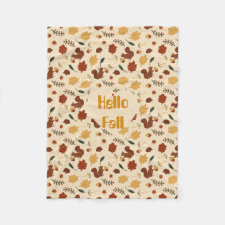 Customised Squirrels Fall Forest Fleece Blanket