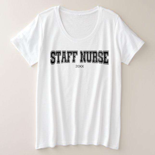 customised staff nurse oversized graphic tshirt (Design Front)