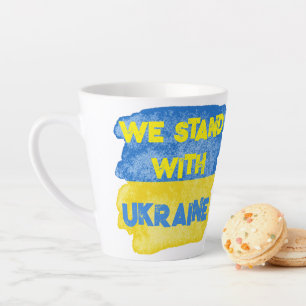 Customised STAND WITH UKRAINE Peace Support Flag Latte Mug