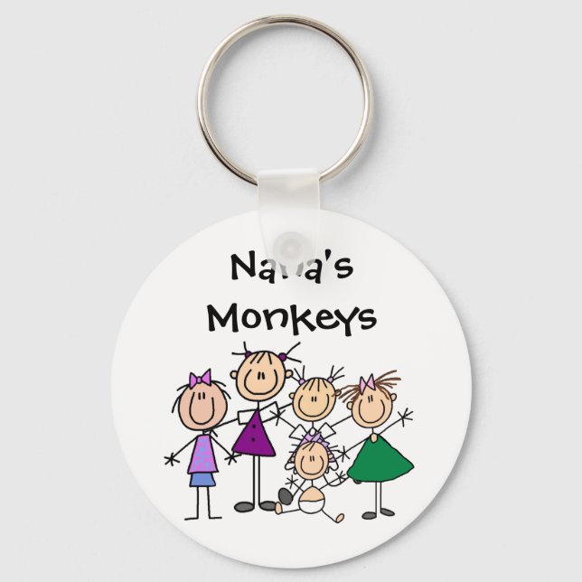 Customised Stick Figure Family Keychains (Front)