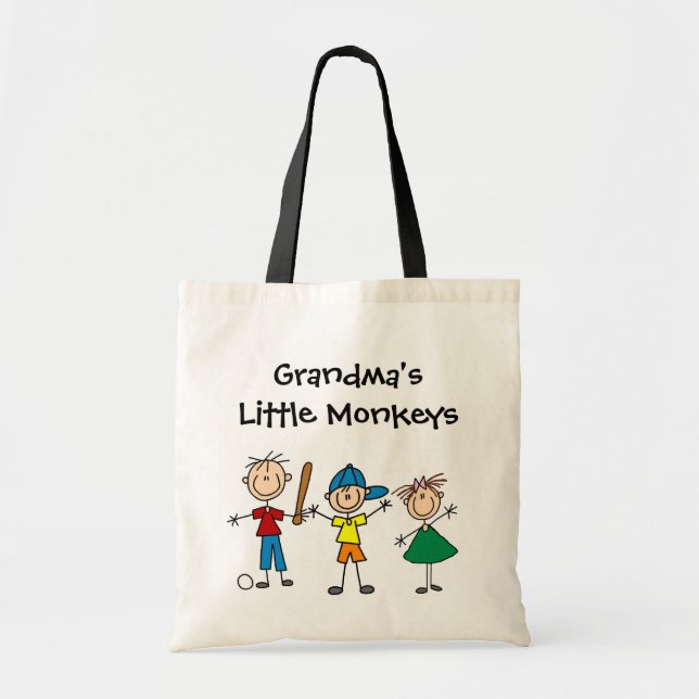 Customised Stick Figure Kids Tote Bag (Front)