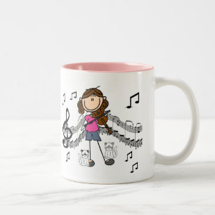 Customised Stick Figure Violin Player Mug