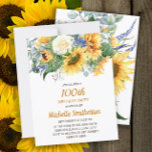 Customised Sunflowers Eucalyptus 18th Birthday Postcard<br><div class="desc">Beautiful yellow sunflowers and green leaves customised 18th birthday party invitation for women.  You can change the text on this card for a birthday party for any age you are celebrating.</div>