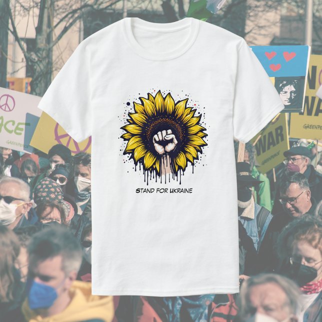 Customised Support for Ukraine Sunflower & Fist T-Shirt (Creator Uploaded)
