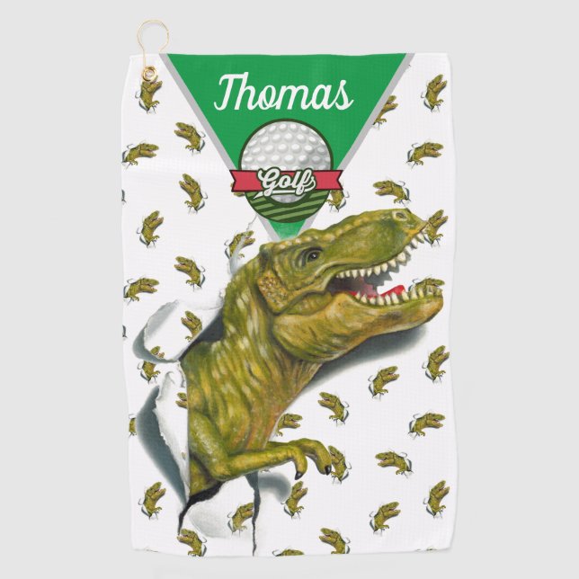 Customised T-Rex  Golf Towel (Front)