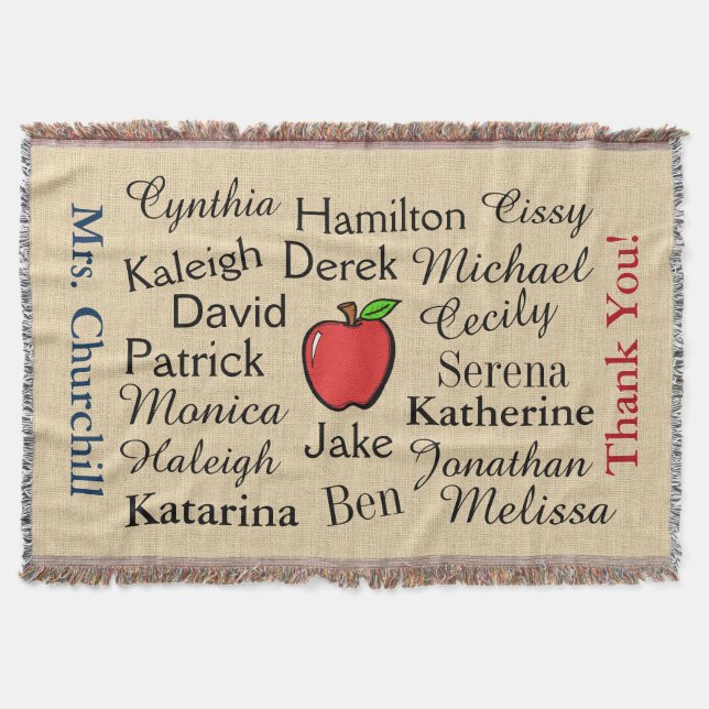 Customised Teacher Thank You Throw Blanket - SRF (Front)