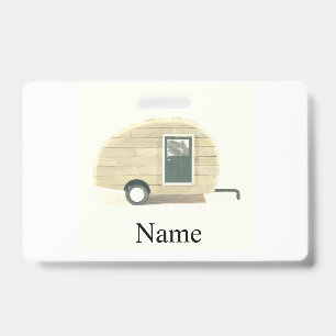 Customised teardrop Vintage camper ID Badge