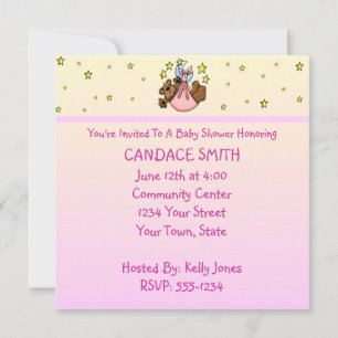 Customised Teddy Bear Baby Shower Invitations