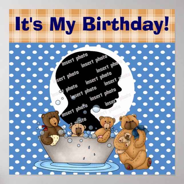 Customised Teddy Bear Birthday Poster (Front)