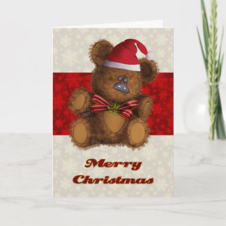 Customised Teddy Bear Christmas Card