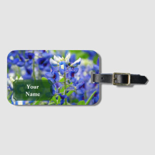 Customised Texas Bluebonnet Flower Luggage Tag