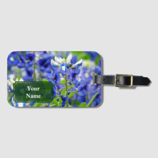 Customised Texas Bluebonnet Flower Luggage Tag