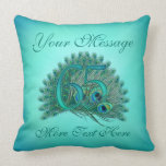 Customised text elegant 65th Birthday 65 Pillow<br><div class="desc">Customised text elegant 65th Birthday 65 Pillow</div>