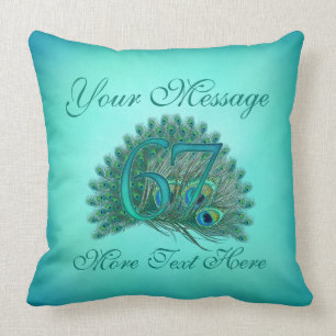 Customised text elegant 67th Birthday 67 Pillow