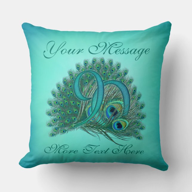 Customised text elegant 90th Birthday 90 Pillows (Front)