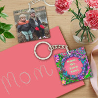 Customised Text Photo Pretty Pink Floral Mum