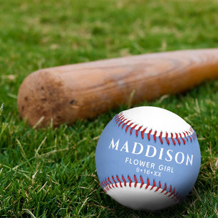 Customised Text Wedding Favour Flower Girl Keepsak Softball