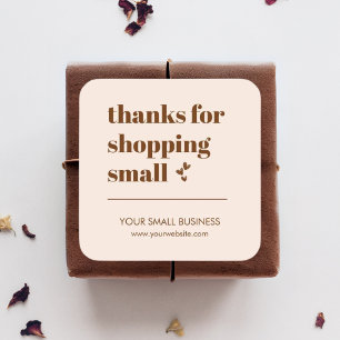 Customised Thank You for Shopping Small Business  Square Sticker