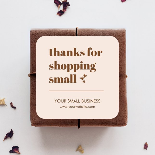 Customised Thank You for Shopping Small Business  Square Sticker (Creator Uploaded)