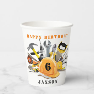 Customised Tools Little Handyman Birthday Paper Cups