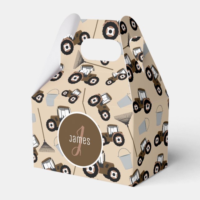 Customised Tractor Truck Pattern Farm Equipment Favour Box (Front Side)