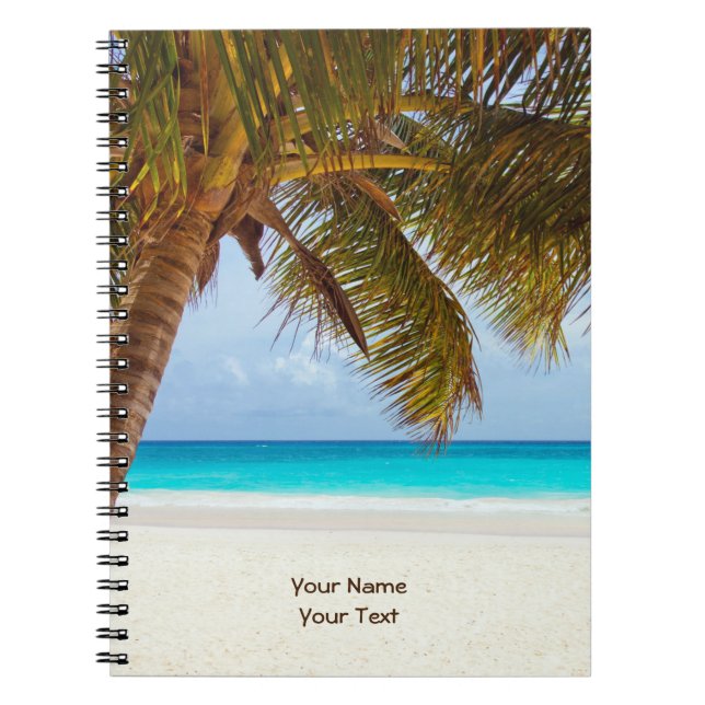 Customised Tropical Chilling Beach Scene Notebook (Front)