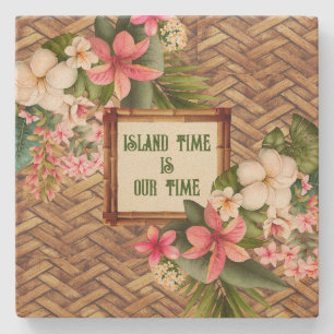 Customised Tropical Island Time Stone Coaster