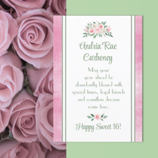 Customised, Unique Sweet 16 birthday card (Creator Uploaded)