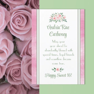 Customised, Unique Sweet 16 birthday card