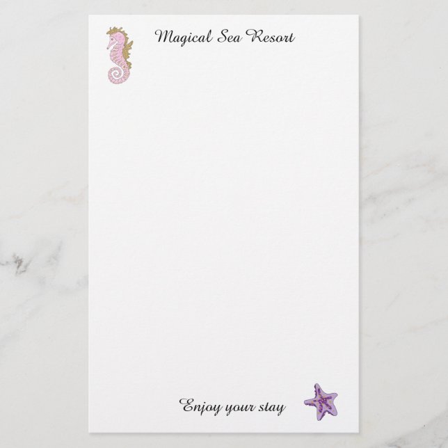 Customised Vacation Letter Head Stationary Stationery (Front)