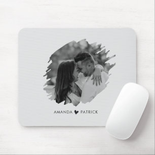 Customised Valentines Day Modern Photo Couple Mouse Pad