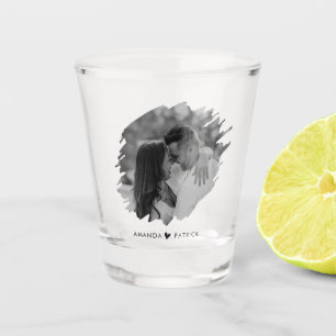 Customised Valentines Day Modern Photo Couple Shot Glass
