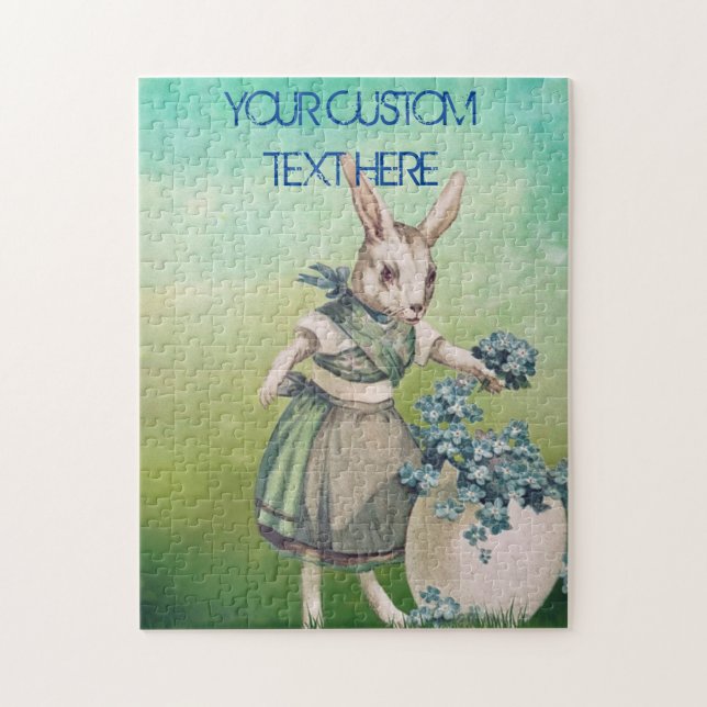 Customised Vintage EASTER Bunny Rabbit Rustic Jigsaw Puzzle (Vertical)