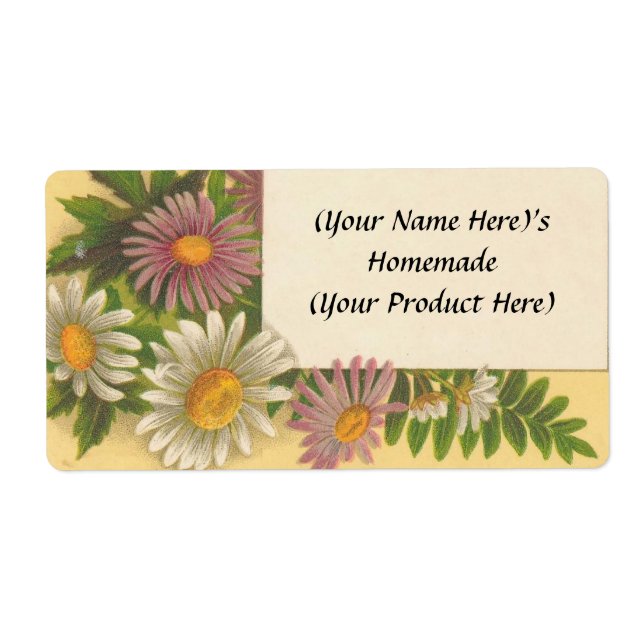 Customised Vintage Floral Canning / Candle Label C (Front)