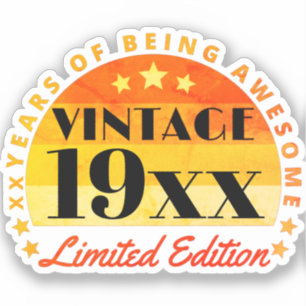 Customised Vintage Limited Edition Birthday Square