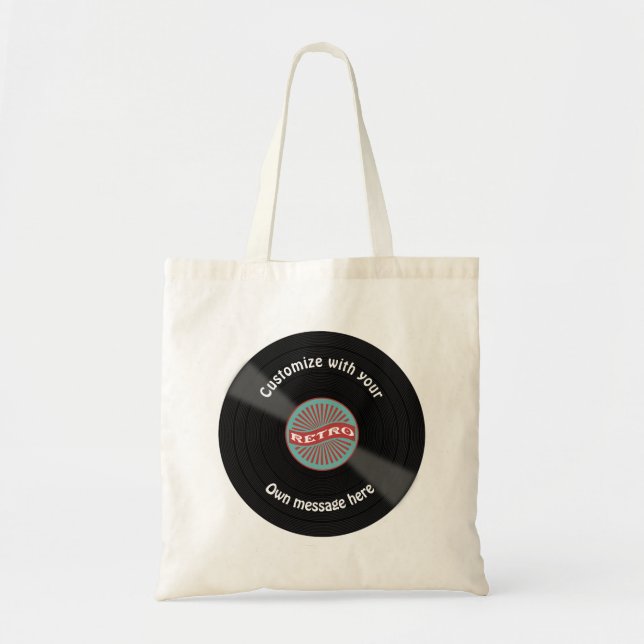 Customised Vinyl Record Tote Bag (Front)