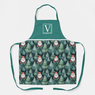 Customised Watercolor Christmas Santa Claus - Apron