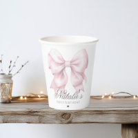 Customised Watercolor Dusty Pink Bow 1st Birthday 