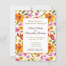 Customised Watercolor Floral Wedding Invitation