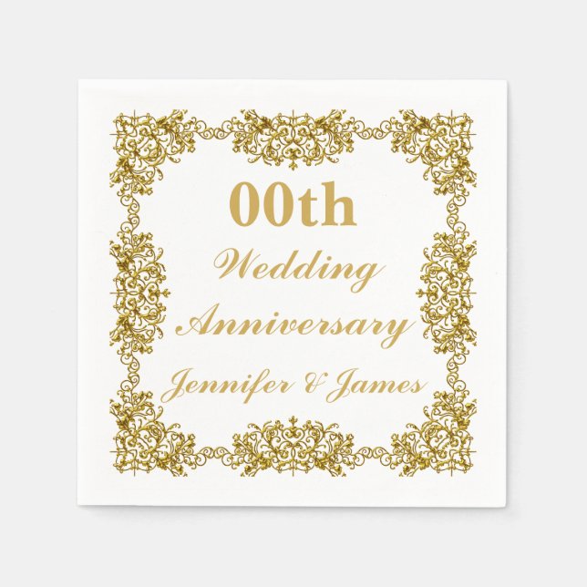 Customised Wedding Anniversary Napkin (Front)