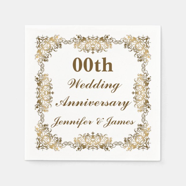 Customised Wedding Anniversary Napkin (Front)