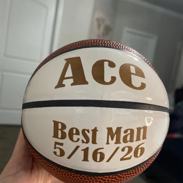 Customised Wedding Ring Bearer Keepsake  Mini Basketball (Customized Wedding Ring Bearer Keepsake Basketball)