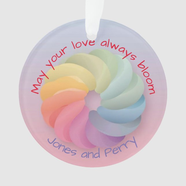Customised Wedding Wish Soft Colourful Gift Ornament (Front)